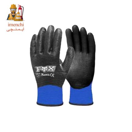 دستکش ایمنی تمام مواد نیتریل شیاری فوکس کد ( 1257)