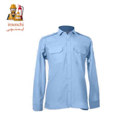 پیراهن نگهبانی مردانه پاگون دار رنگ آبی